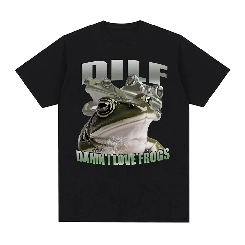 Lustiges MILF Dilf Frog Grafik-T-Shirt, verdammt, ich liebe Frösche, Meme-T-Shirts, Männer und Frauen, Kleidung, Baumwolle, kurzärmelig, lässig, lockeres T-Shirt