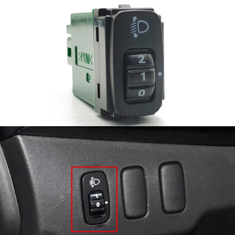 Car Headlight Adjustment Level Switch Headlamp Leveling Button for Mitsubishi Lancer Evo X Outlander ASX