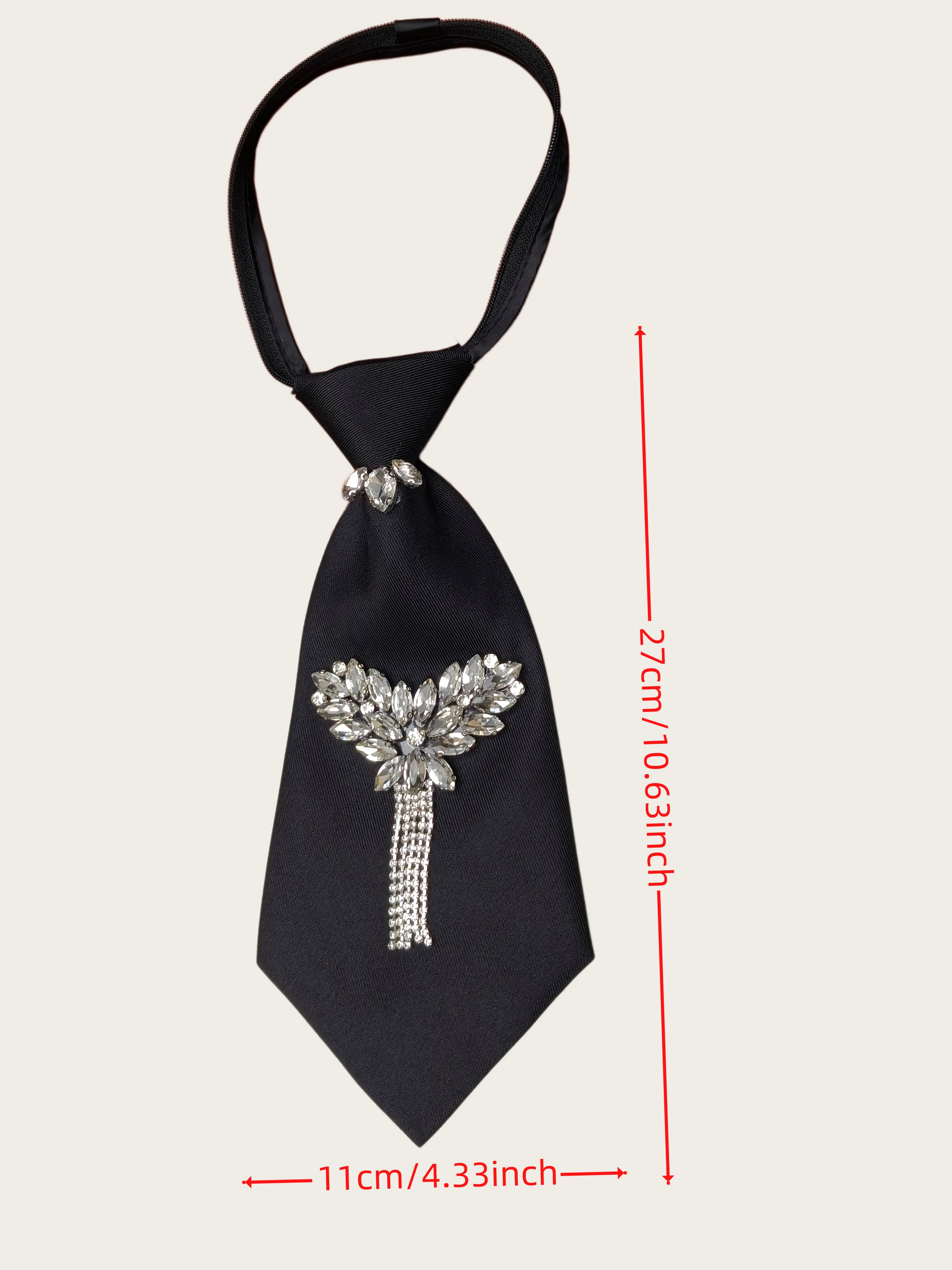 Luxurious Crystal Tassel Tie, French-Style Light Luxury Wedding Accessory for the Groom, Unisex, No-Knot Design