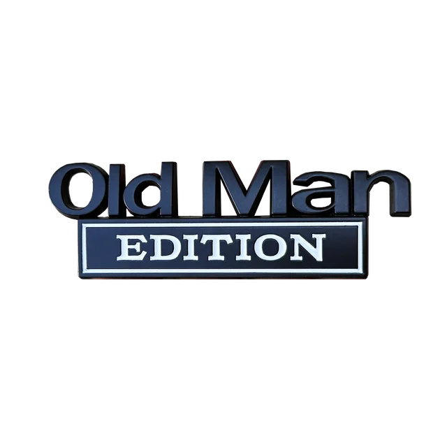 2Pcs Old Man Edition Car Emblem 3D Metal Sticker