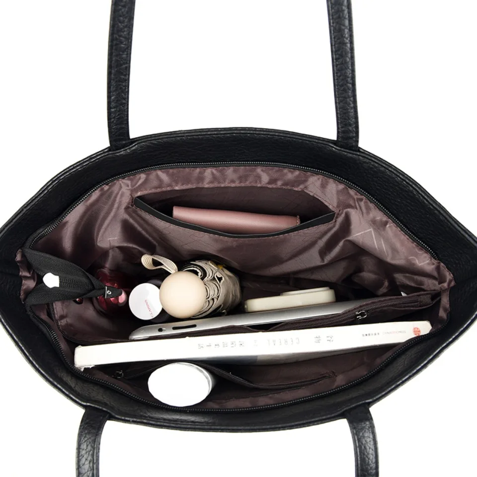 Genuine Brand Soft PU Leather Large Capacity Handbags Women Shoulder Bags Luxury Designer Tote Commute Hand Top-handle Bag 2026