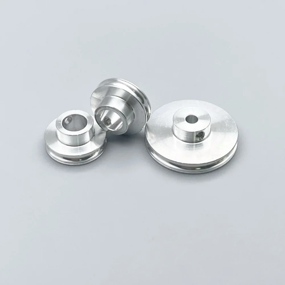 Aluminum Alloy 12/16/20/26/30/40MM Round Belt Pulley U-Groove O-Shaped Metal Single Groove Pulley Wheel 3/3.17/4/5/6/7/8mm