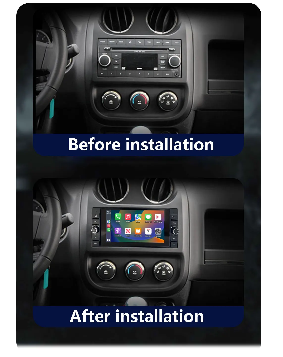 Car Radio For Jeep Compass Grand Cherokee Wrangler Chrysler Commander Automotive Update Monitor Navi Handsfree Swap Autoradio AM