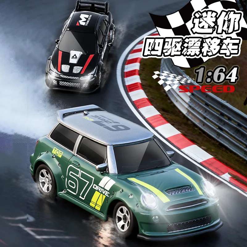 New mini desktop remote control car KF33 1/64 2.4G high speed drift remote control car four-wheel drive GTR racing model toy