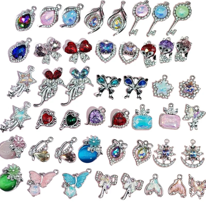 20PCS SET Wholesale Mixed High Color Retention Alloy Gold Pendant Hanging Sweet Trendy Jewelry Bracelet Necklace Earrings