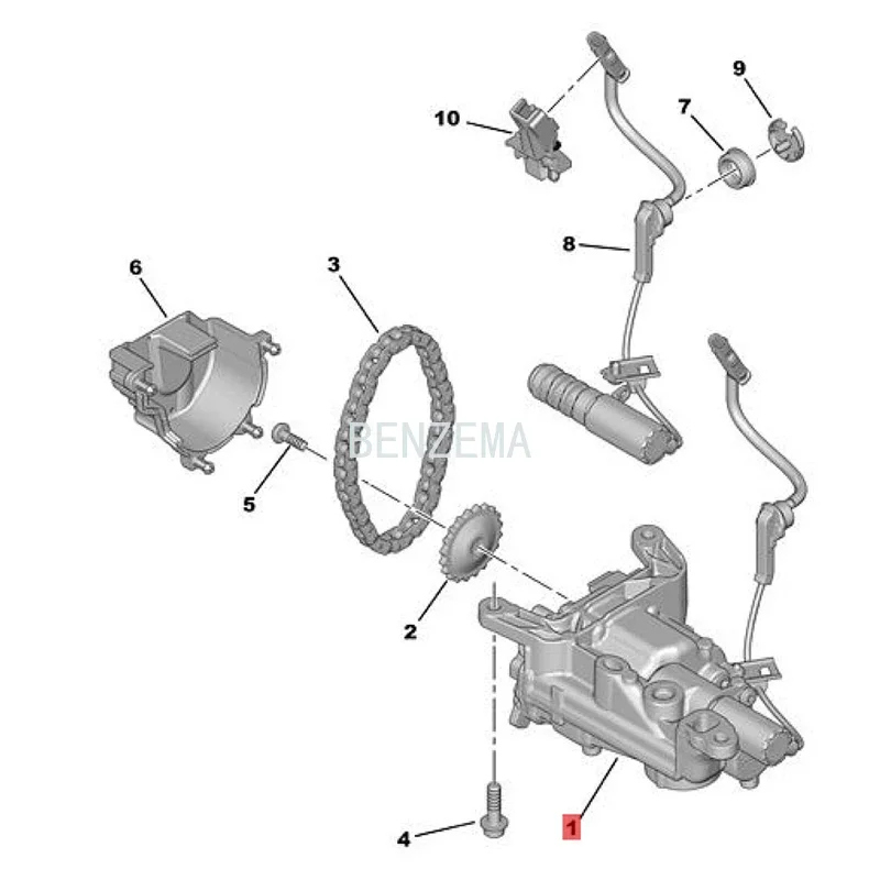 V764737680 Conjunto de bomba de óleo com válvula solenóide usado para Peugeot 207 308 508 3008 5008 RCZ 1.6THP EP6 Citroen C4 C5