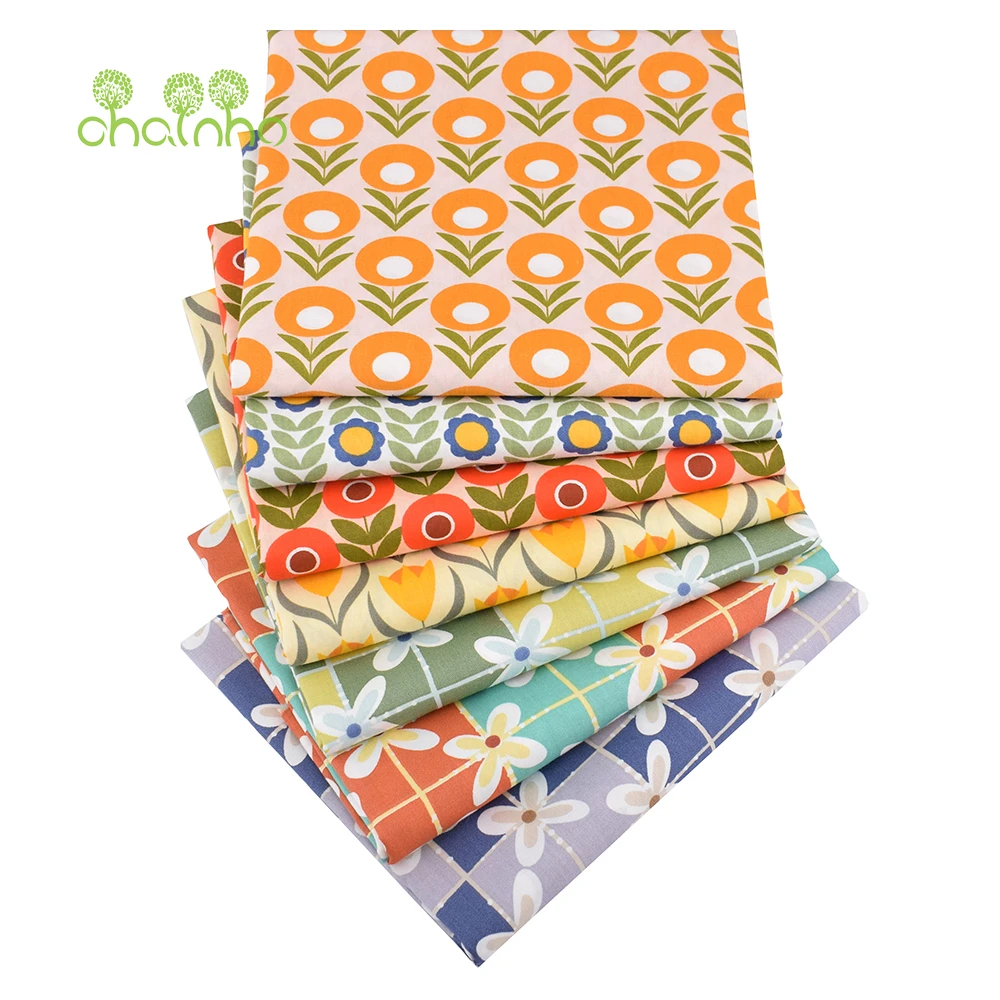 Chainho,Cartoon Floral Printed Twill Cotton Fabric,Patchwork Clothes,DIY Sewing Quilting Home Textiles Material For Baby & Child