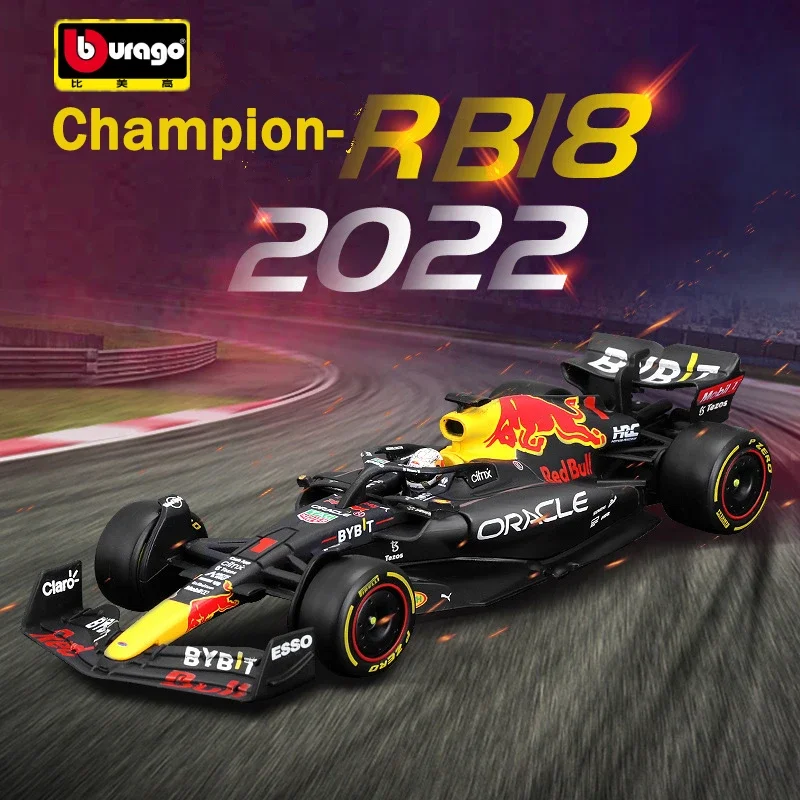 Bburago-Modèle de voiture de course F1 Red Bull en alliage moulé sous pression, jouet de collection, cadeaux, RB18, 1 # Verstappen, 11 # Perez Formula One, 1:43, 2022, B776