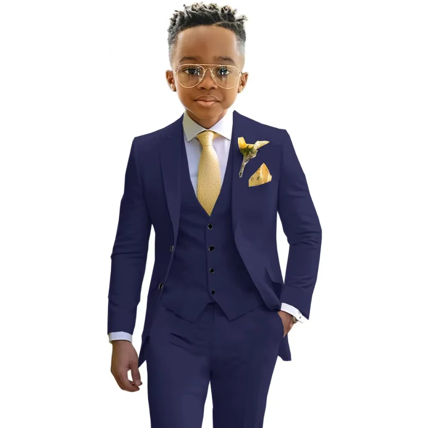 Boys Suit Mint Green Casual Blazer Slim Fit Young Clothes 3 Piece Set Kids Jacket Pant Vest Slim Fit Custom Wedding Tuxedo