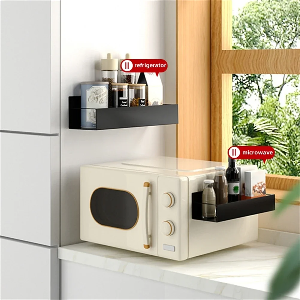 Brightness Moveable Magnetic Spice Rack Magnetic Refrigerator Shelf Wide Compatibility Specifications Stable And Non Slip Use