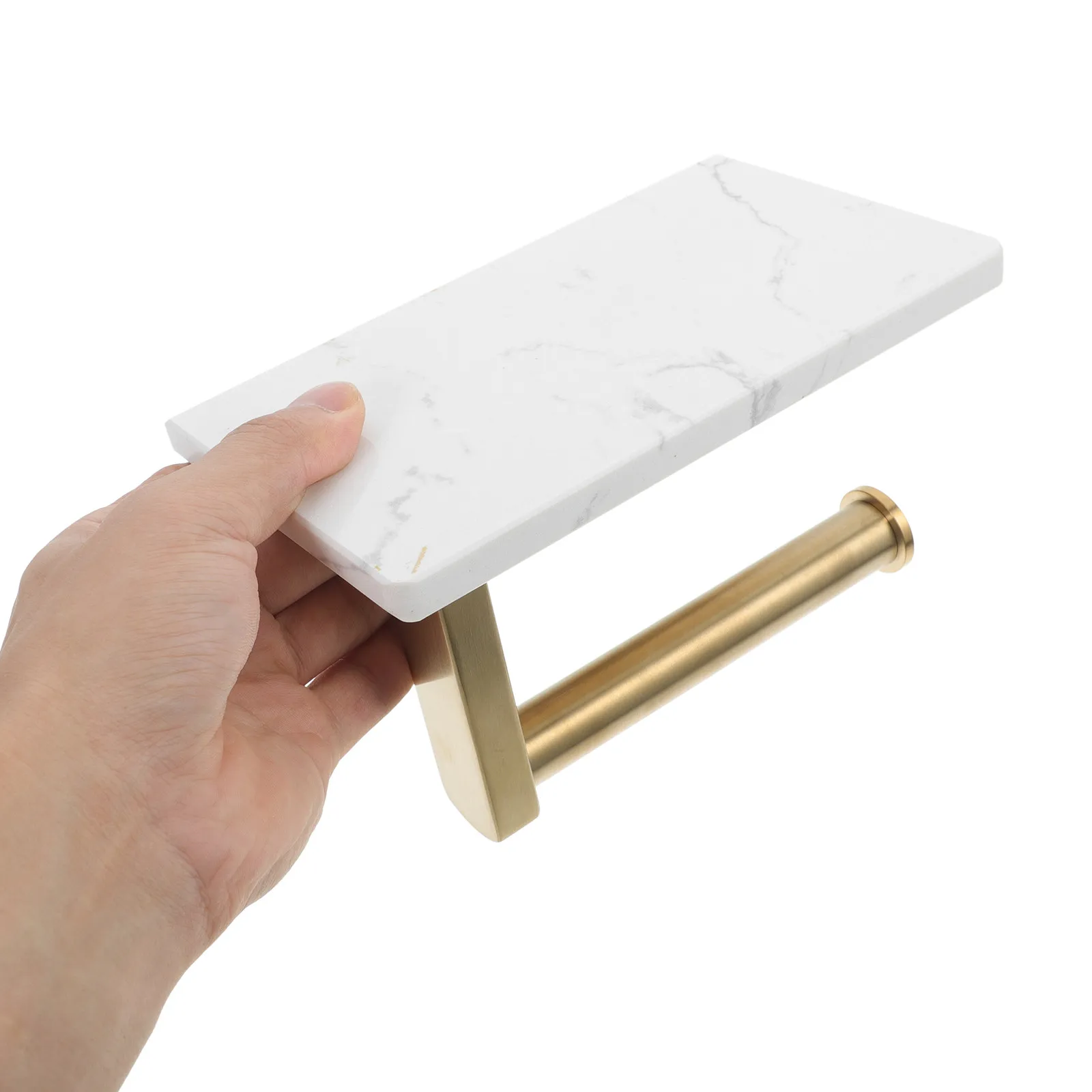 

Stainless Steel Marble Toilet Paper Holder Bathroom Wall Mount Toilet Roll Paper Rack Storage Shelf Bathroom Sundries Holder