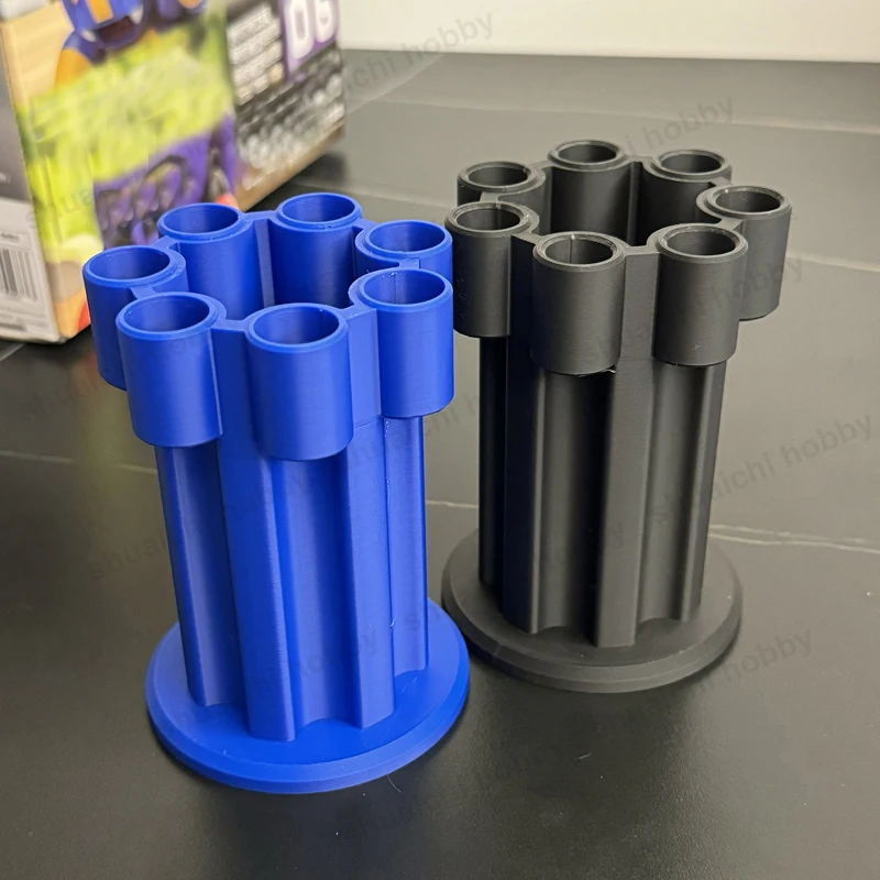 1 SZT. Drukowany w 3D organizer na śrubokręty PLA, wysokość 109 mm, czarny/niebieski, uniwersalny stojak na narzędzia naprawcze do modeli RC, samochodów i dronów