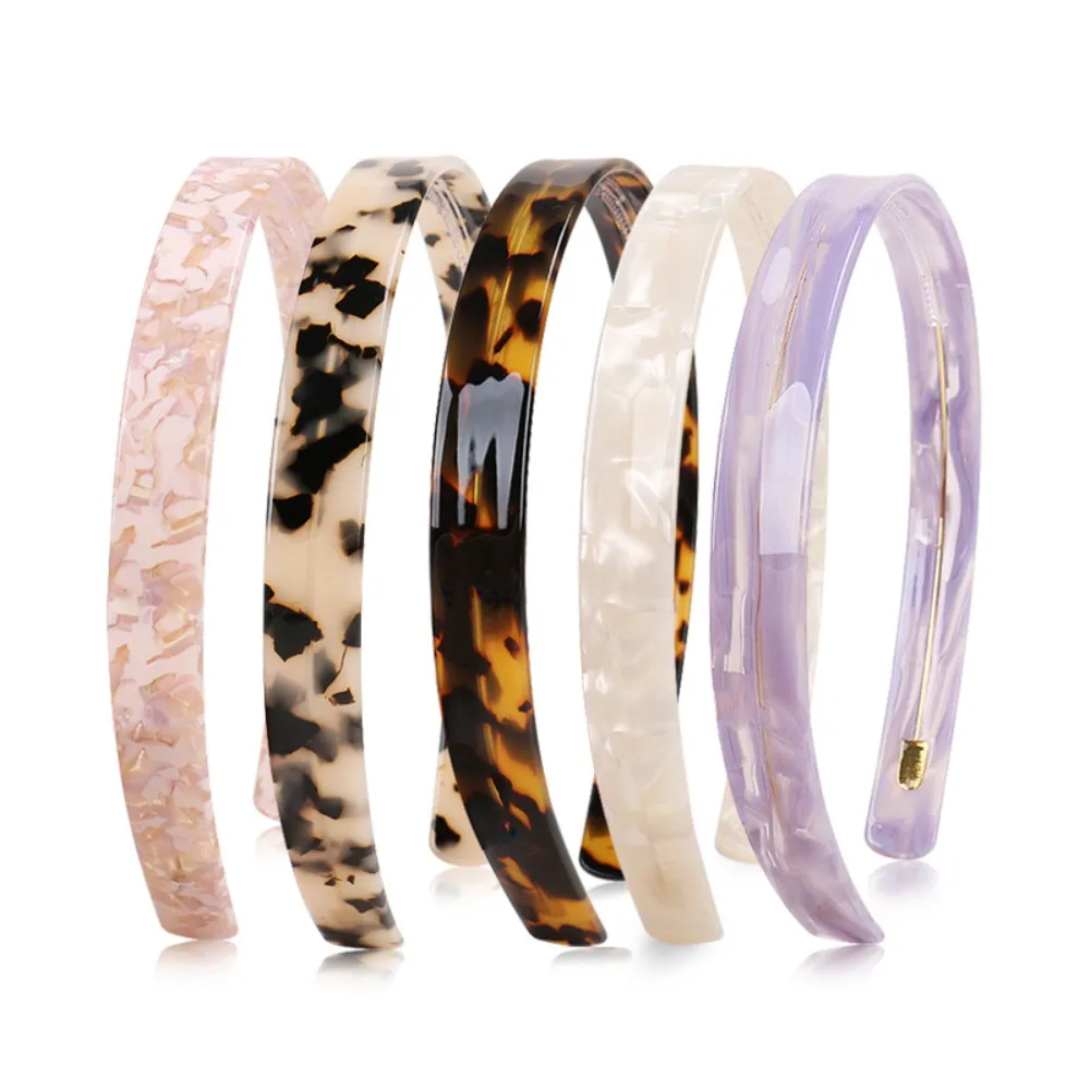 Fashion Tortoiseshell Hair Band Acetate Strong Hold Grip Headband Non-slip Flexible Hair Accessories view 3
