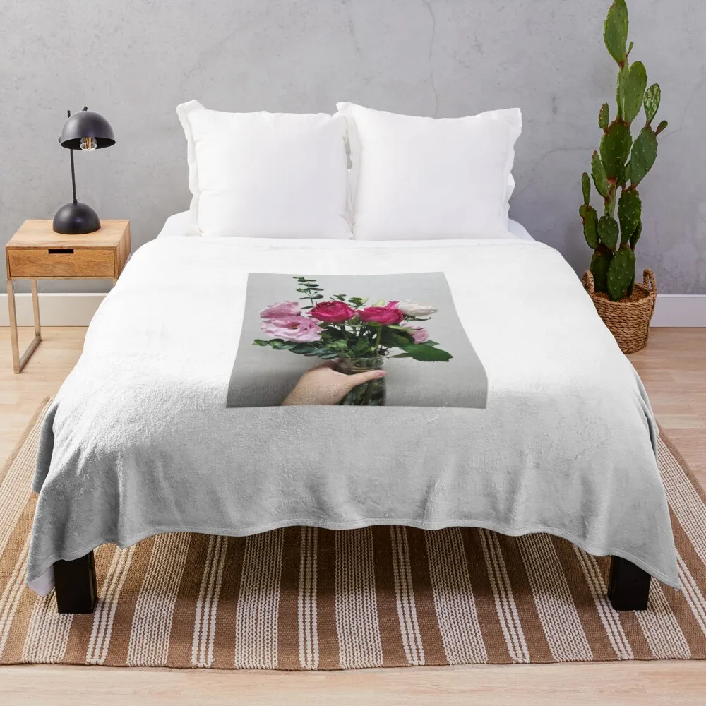 Pink flower for gift1 Throw Blanket blankets and throws Loose Camping Luxury St Blankets