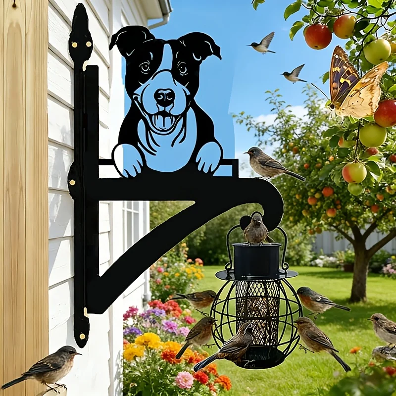 2-Pack 2D Outdoor Heavy-Duty Iron Plant Hanger Brackets, Modern Wall-Mounted Decorative Hooks, Suitable for Flower Pots, Lanterns, Bird Feeders, Wind Chimes - Rust-Resistant Iron Structure, Easy to Install