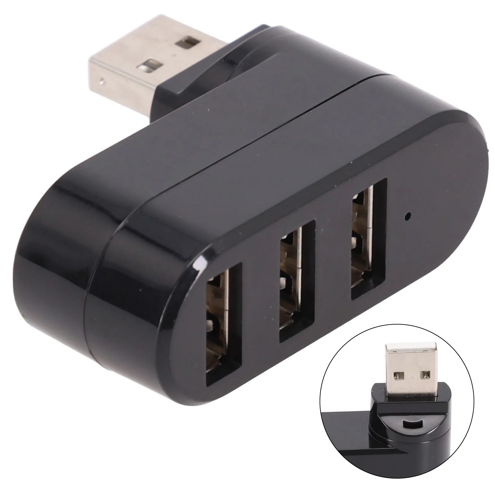 3 Port USB 2.0 Rotating Splitter Adapter Hub PC Laptop Notebook Accessories Multi Functional Also Can Use For Home Application