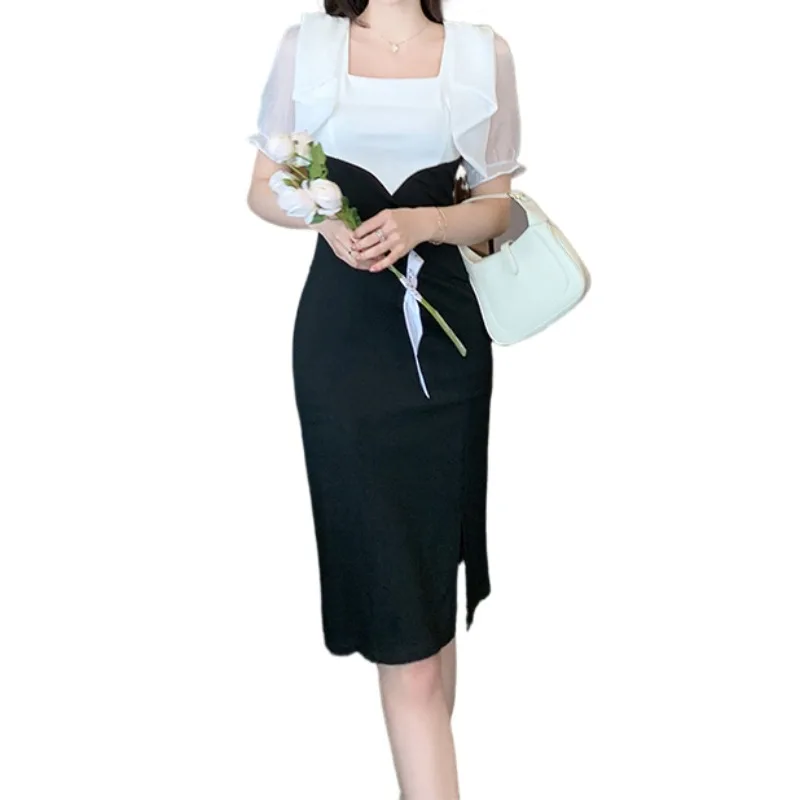 

Настоящий снимок новой лета 2024, тонкое утягивающее платье с бантом и темпераментом знаменитостей 855