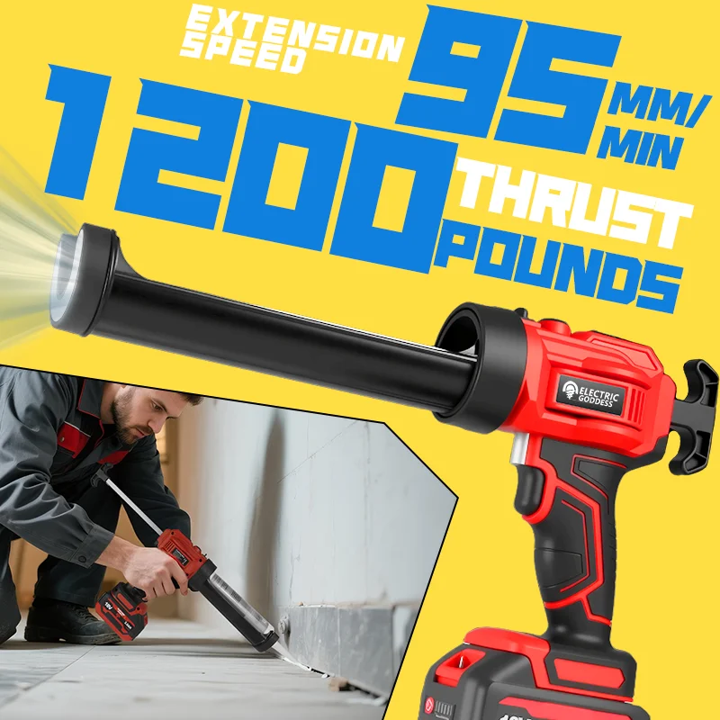 Electric Goddess Cordless Electric Caulking Gun Cement Glass Adhesive Glue Seal Sealant Tool For Makita 18V Battery Pin ﻿