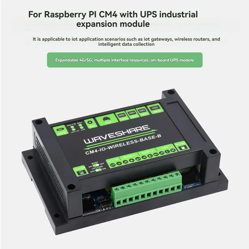 

CM4 Industrial Expansion Module with UPS Module 4G Module CM4-IO-WIRELESS-BASE for CM4 US Plug