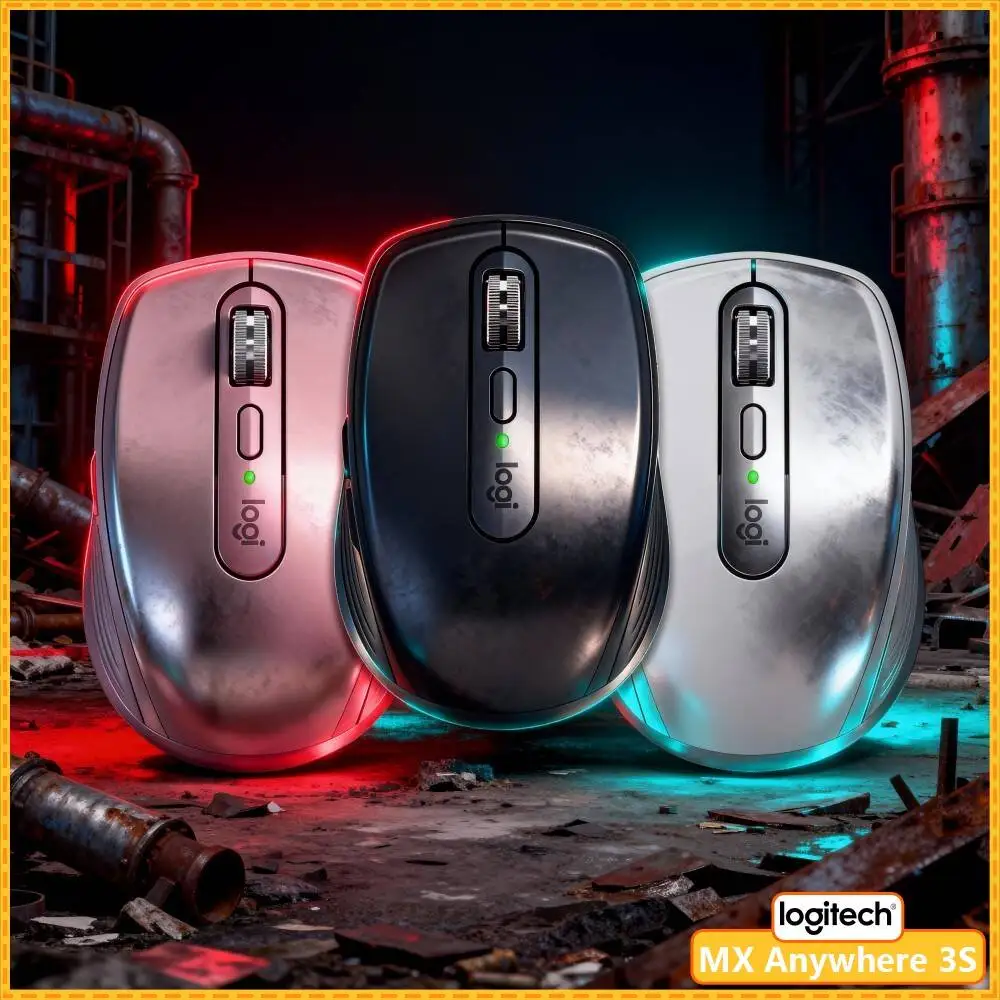 Portable MX Anywhere 3S - 8000 DPI, USB-C Quick Charge, Silent Click, Ideal for Hardware Expo Trip & Short Business Tour