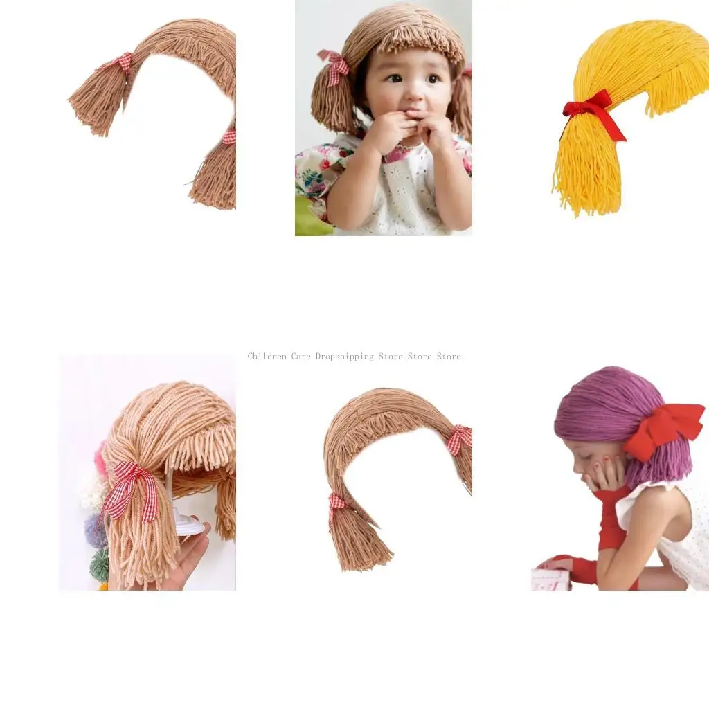 

Children's Hat Handwoven Middle Part Braid Hairpiece Photoshoots Props