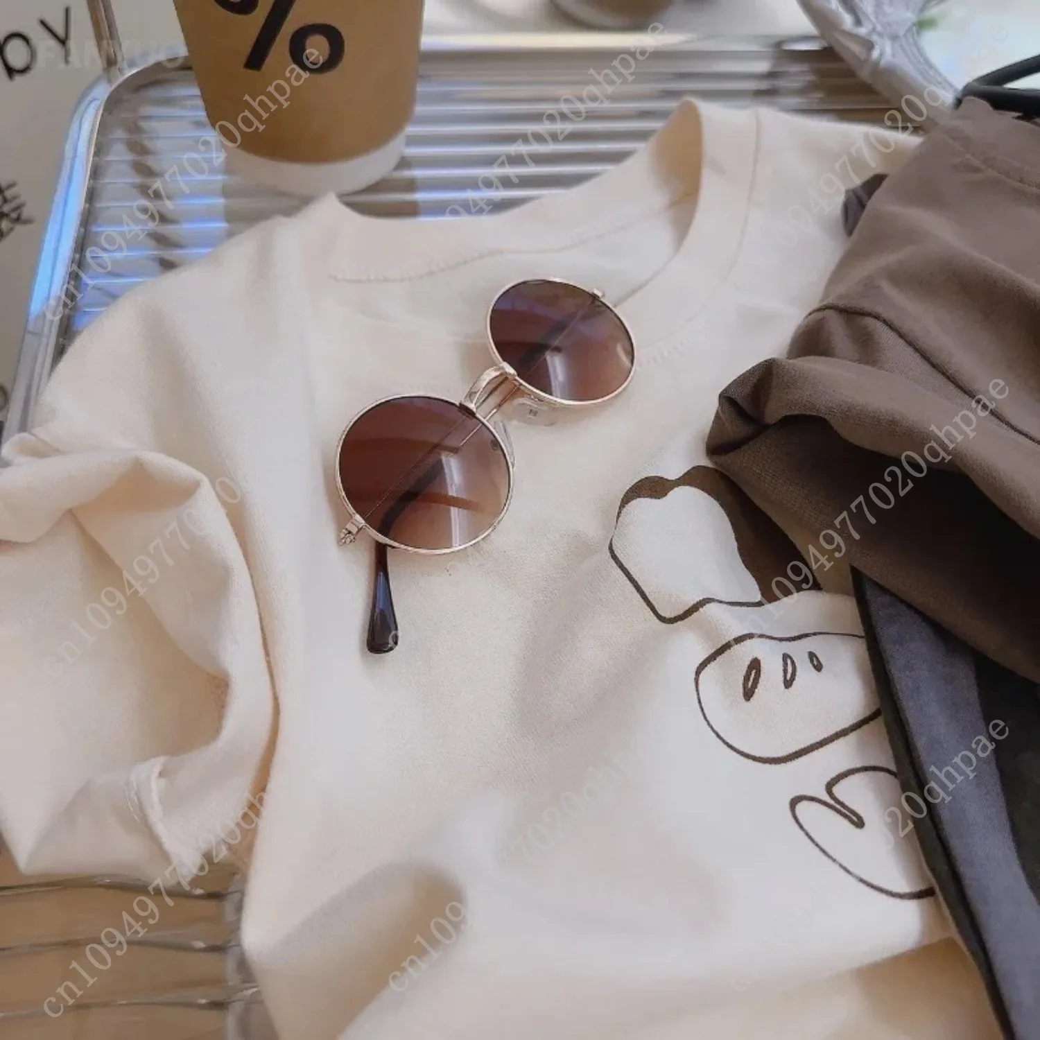 6 مويس-10 ans تي شيرت صب enfants 2025 كانتري بيبي غرسونز ملء القطن decontracté à la mode coréen enfants قميص وضع المناديل #3