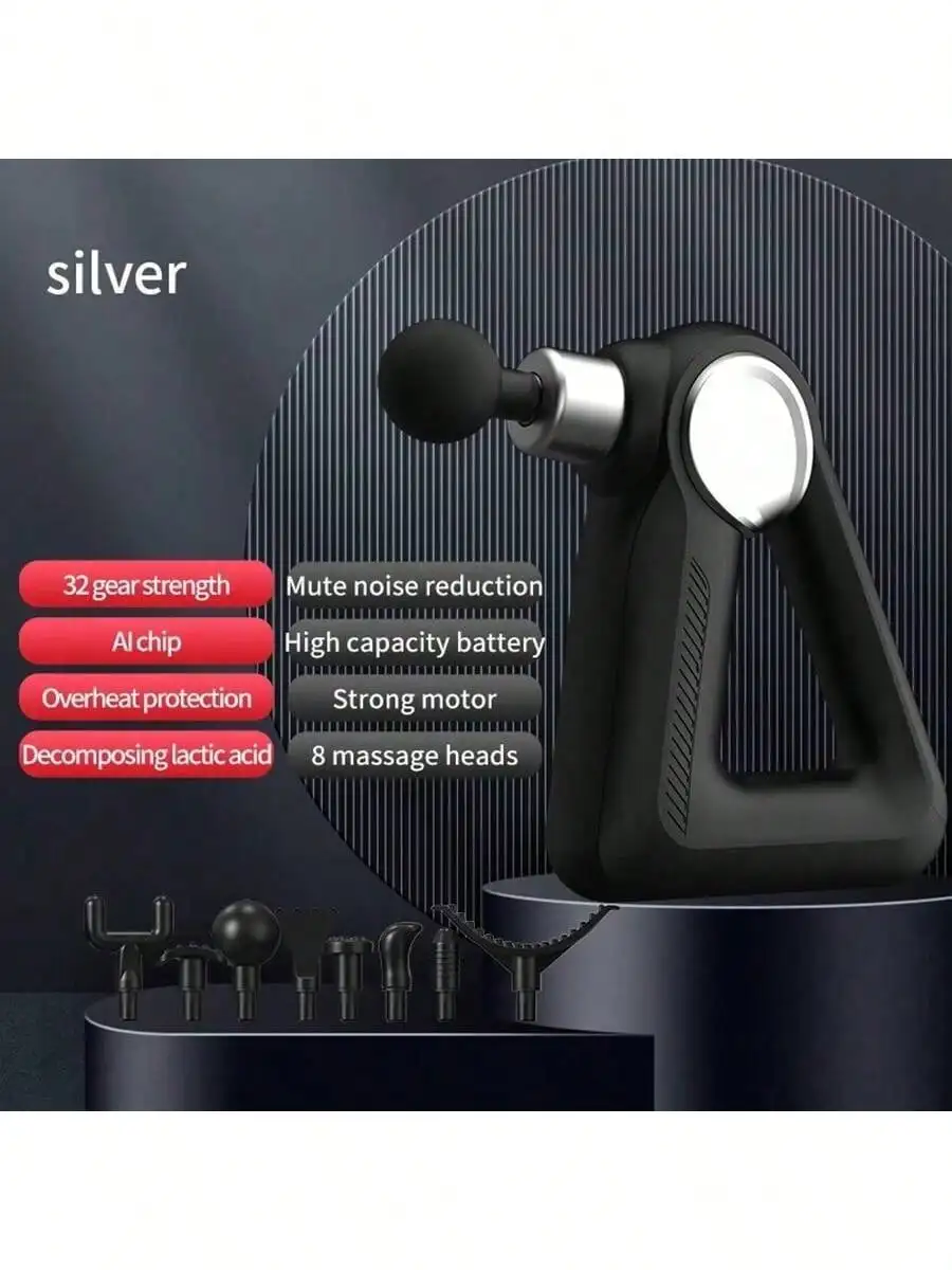 

Portable Fascia Gun Vibration Massage Gun Impact Deep Tissue Muscle Body Relaxation Pistol Massager