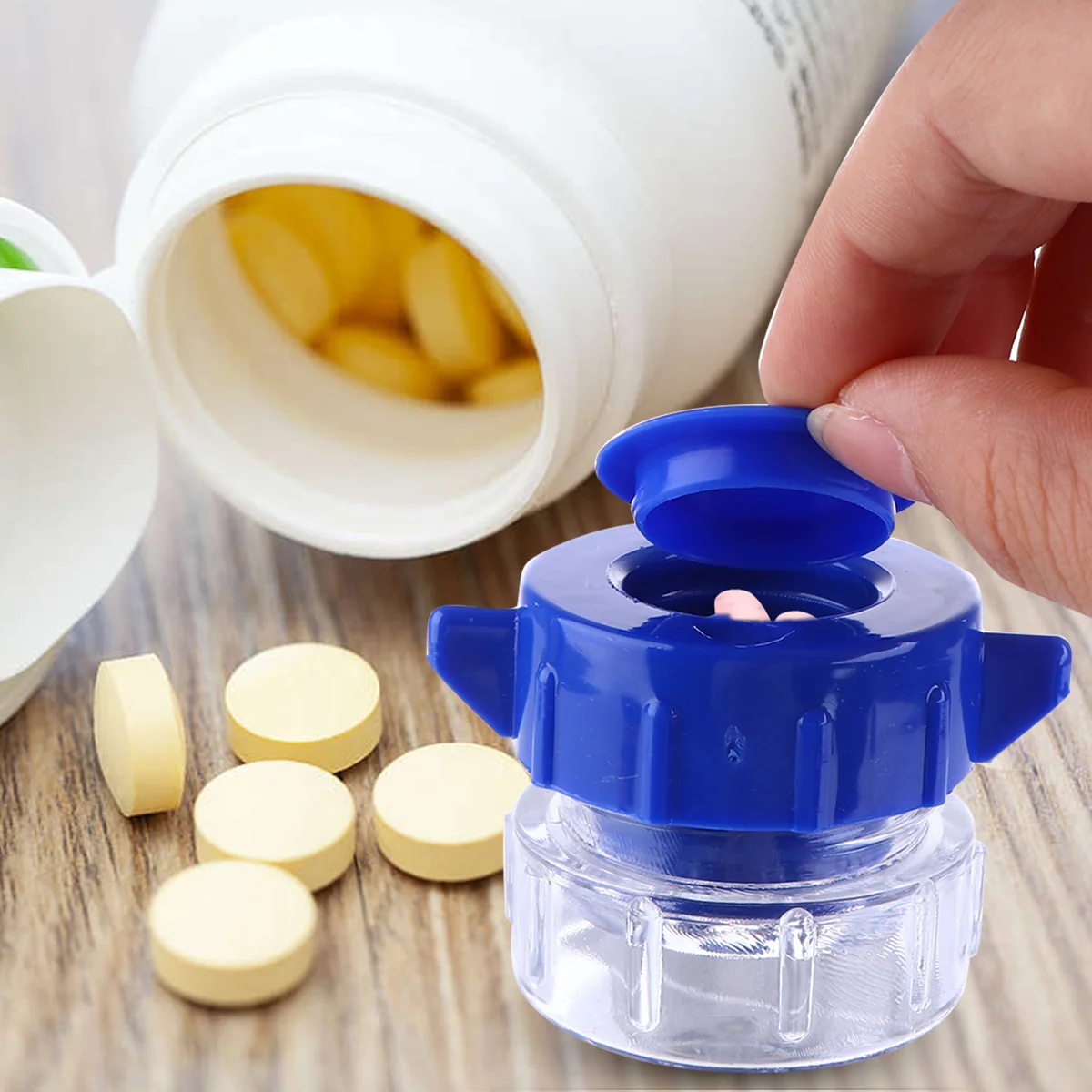 Medicine Portable Pill 7X5cm Practical Blue Pulverizer Crusher Child