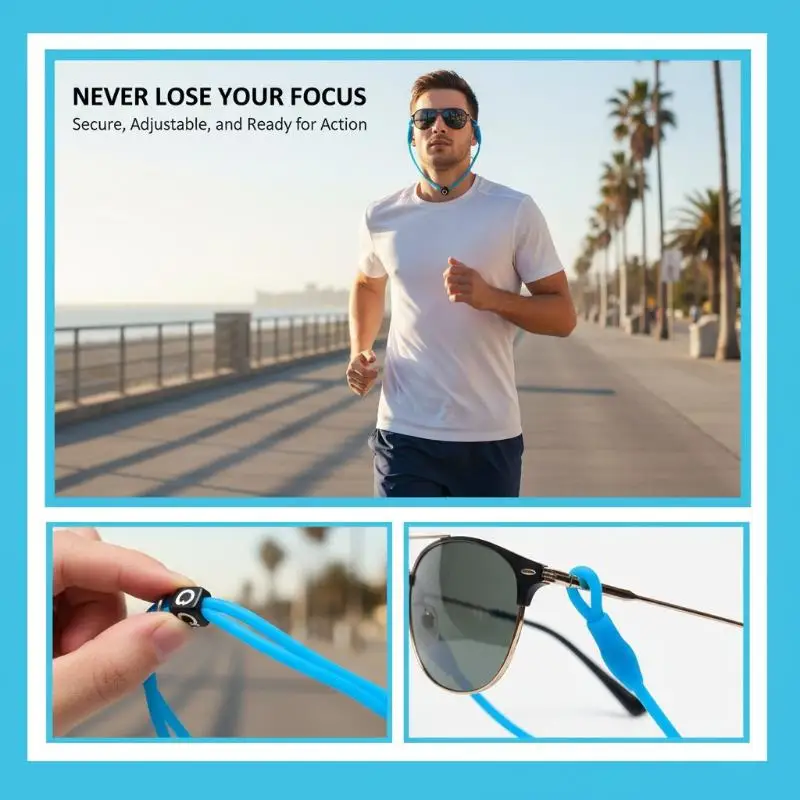 Silicone Children Glasses Chains Eyeglasses Adjustable Anti-slip Anti-fall Sunglasses Sport Band Cord Holder For Kids And Adult