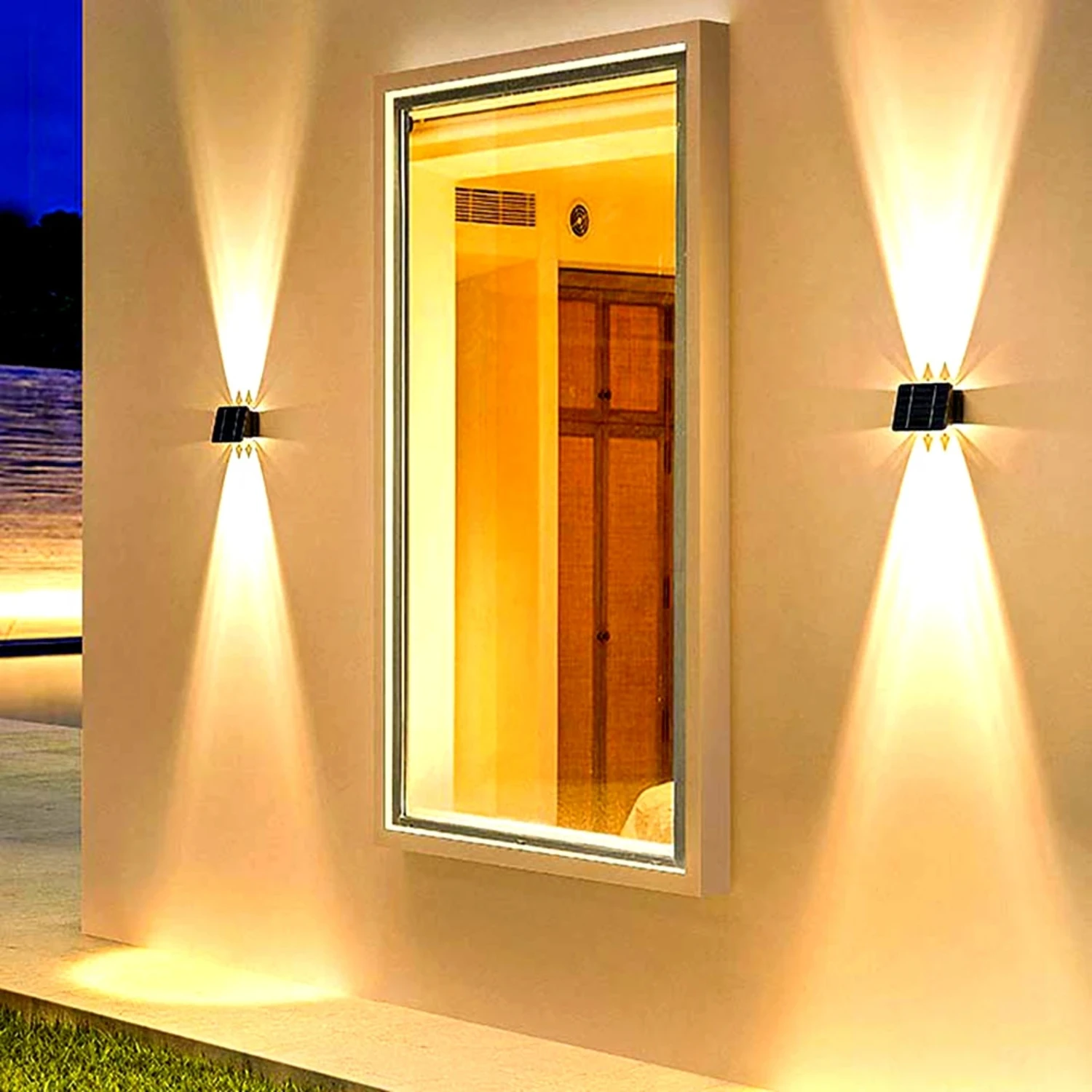 New Enhanced Stylish Solar Wall Sconce Light for Outdoor Garden and Porch - Elegant Ambiance with LED Fixture - Ideal External S