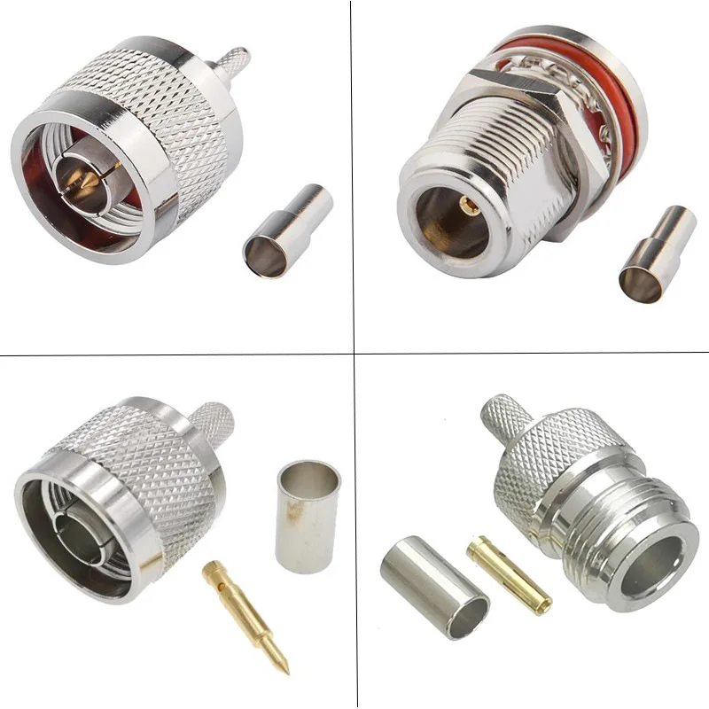 

RF coaxial connector N-type male and female feeder connector 50 ohm crimping RG316 RG58 RG174 LMR100