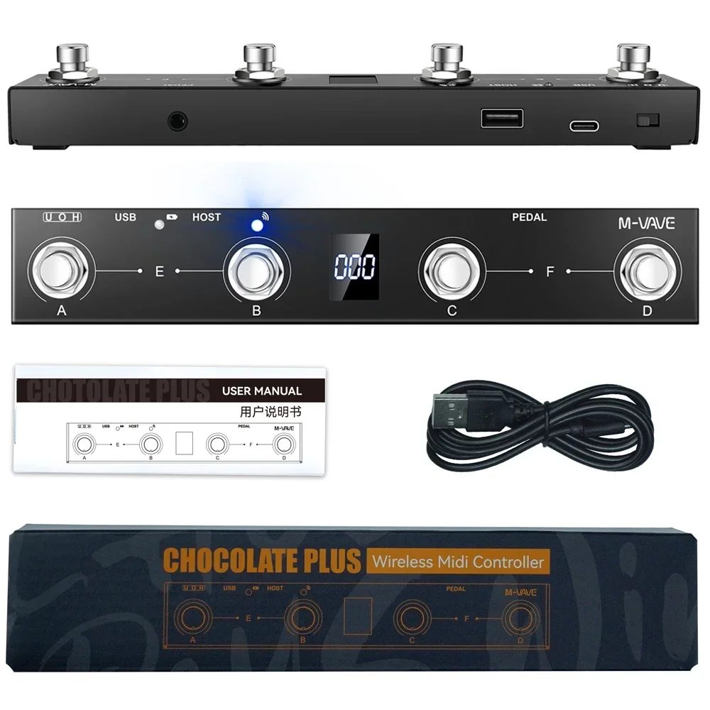 M-VAVE Chocolate Plus وحدة تحكم MIDI لاسلكية Pro لوحة المفاتيح 4 أزرار مفتاح سفلي يدعم وحدة تحكم واجهة المضيف MIDI Prdal