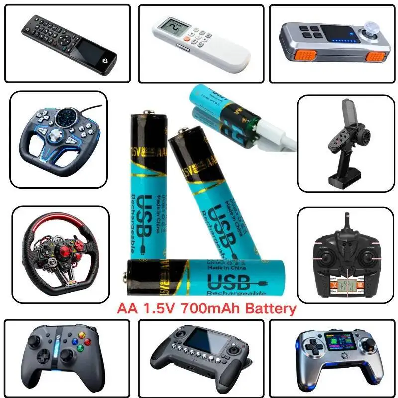 New AA lithium battery USB-C fast charge 3800 mAh high capacity | 1.5 hours fast charge | Special battery for wireless devices