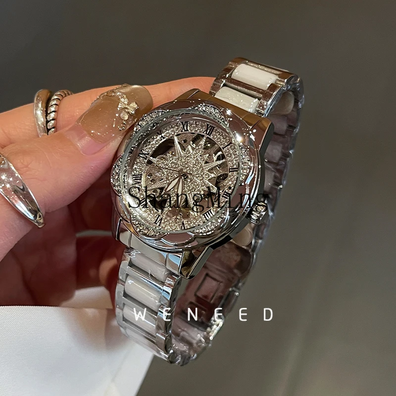 

CL Sunflower Watch Women's New Light Luxury Niche Mechanical Watch Foreign Style Ceramic Women's Watch