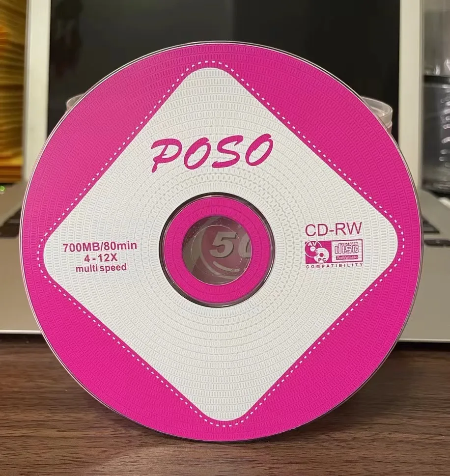 Wholesale 50 Discs Grade A+ Poso Blank CD-RW Disc