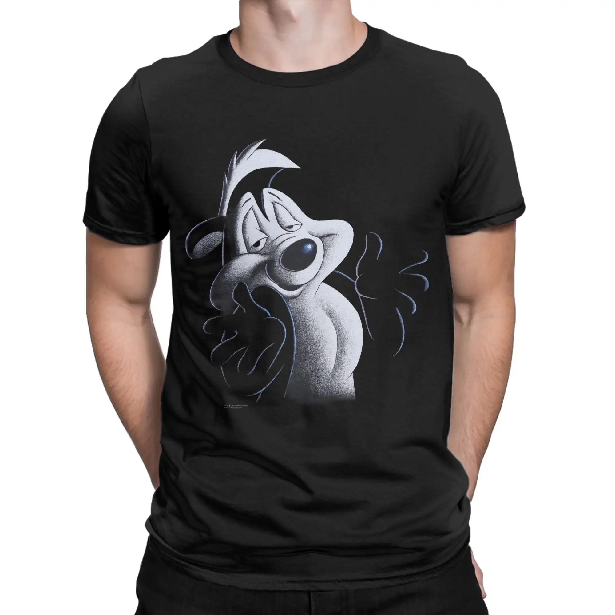 Pepes Le Pew Penelope Skunk Love Rose T-Shirt Summer  Cotton T-Shirts For Adult Hippie Pattern Tshirt Short Sleeve Funny Tops