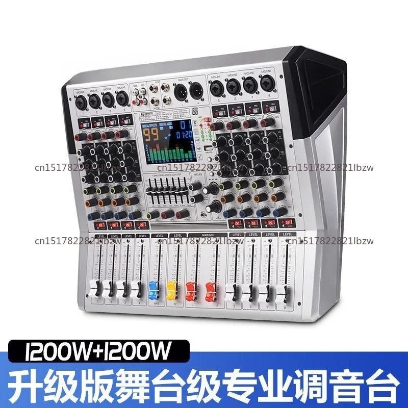 High Power Home Stage Performance Reverb Professional Mixer with Built-in Amplifier, Bluetooth USB Audio Kit