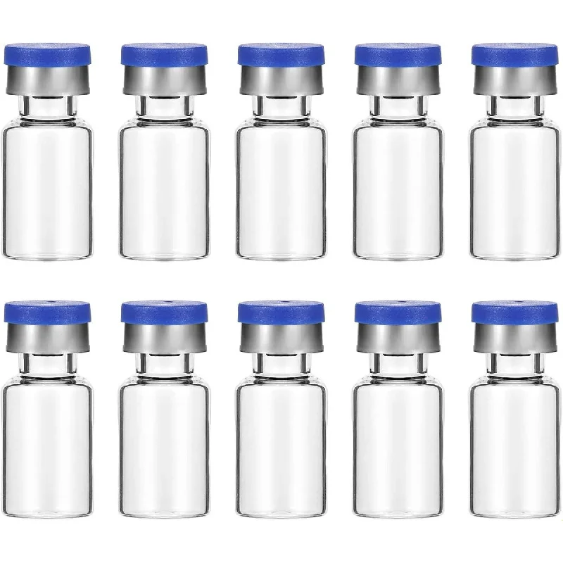 10/20 Pack 2ml Sealed Glass Vials Aluminum Flip Caps Mini Sample Bottles Leak-proof for Essential Oil Powder Liquid Storage