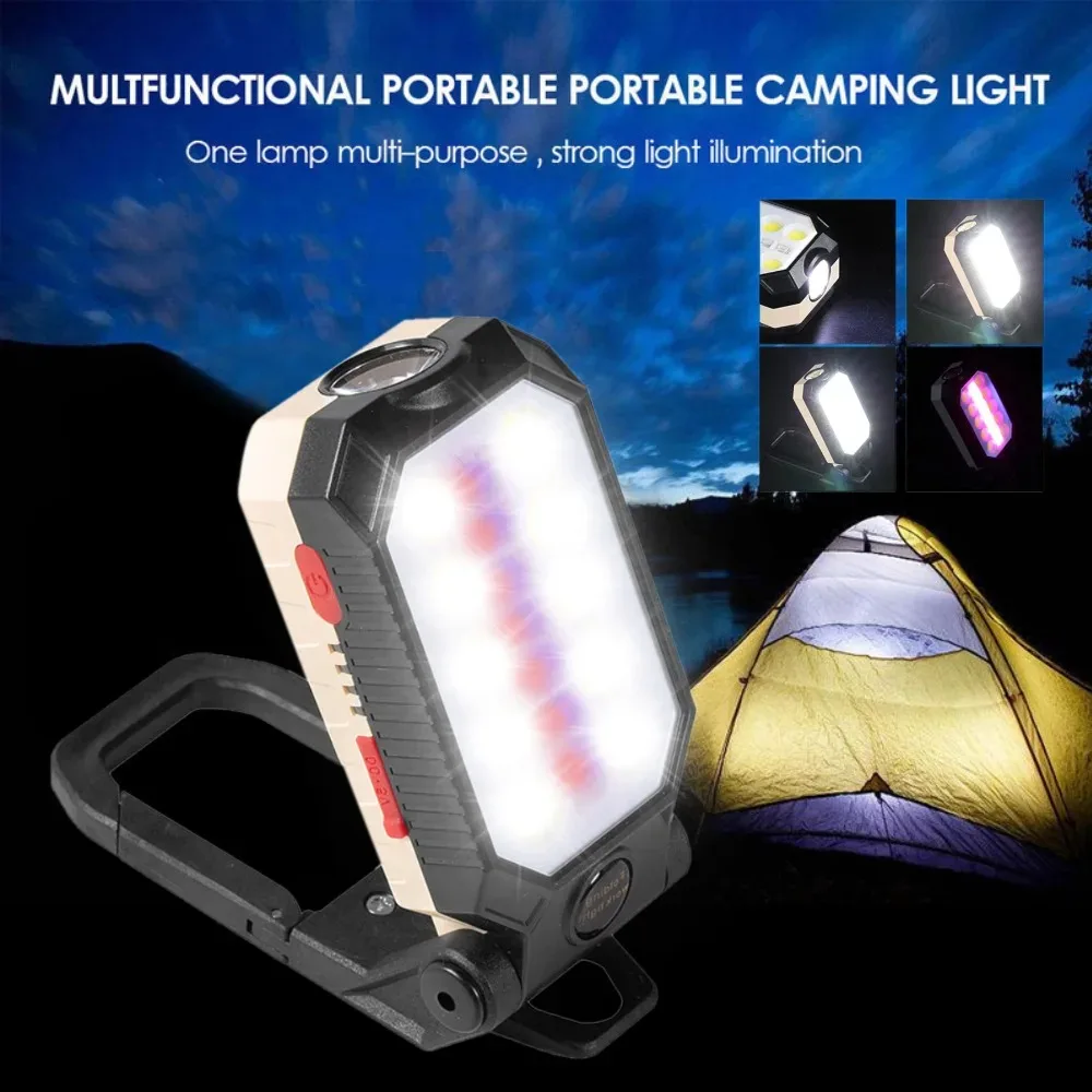 1/2/5PCS Portable LED COB Work Light Rechargeable Flashlight Magnetic Waterproof Camping Lantern Magnet with Power Display