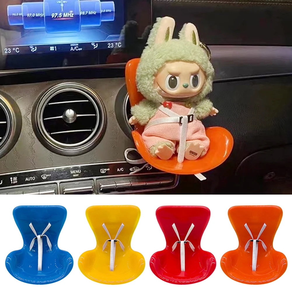 For Labubu Car Doll Safety Seat Kawaii Ob11 Doll Seat Car Air Aromatreatment Decoration Cute Car Decoration Dolls Accessories