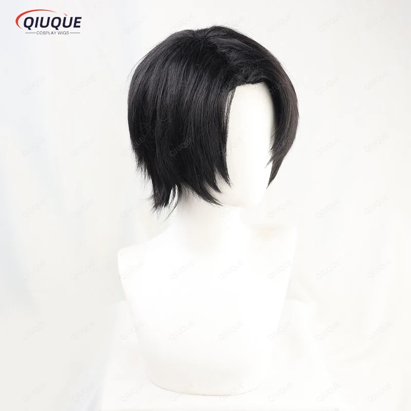 Levi Ackerman Anime Wig Cosplay Rivaille Black Short Heat Resistant Synthetic Hair Wigs Peruca Pelucas