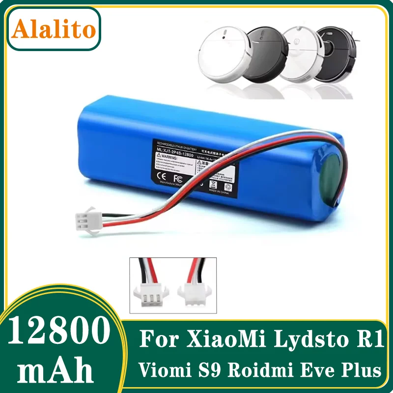 

14.4V 12800mAh Li-ion Battery - For Xiaomi Viomi S9/Roidmi Eve Plus/Uoni V980 Plus/LDS M7 Pro/Lydsto R1//Tesvor M1/Neabot N1 N2