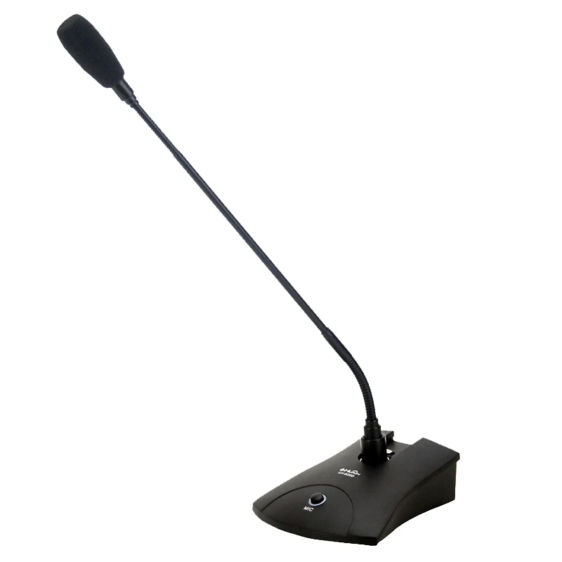 

Flex ible Stand 48V 3pin Cardioid Metal Condenser Gooseneck Wired Desktop Microphone with LED Lights for Conference Meetings