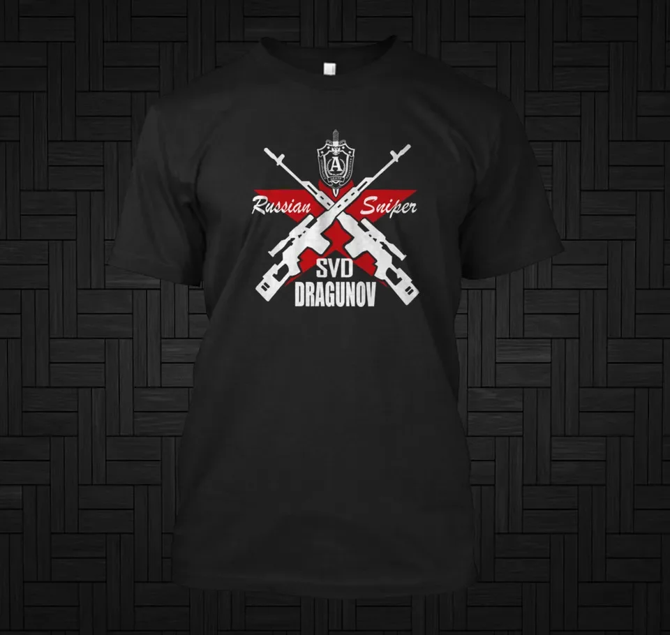 Russian Sniper SVD Dragunov Men Custom T-Shirt Short Sleeve Casual 100% Cotton O-Neck Summer T Shirts