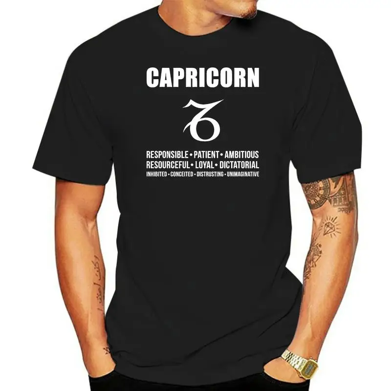 Capricorn Personality T Shirt Casual Summer Style Round Neck Tee Shirt Create Costume Standard Anti-Wrinkle Shirt