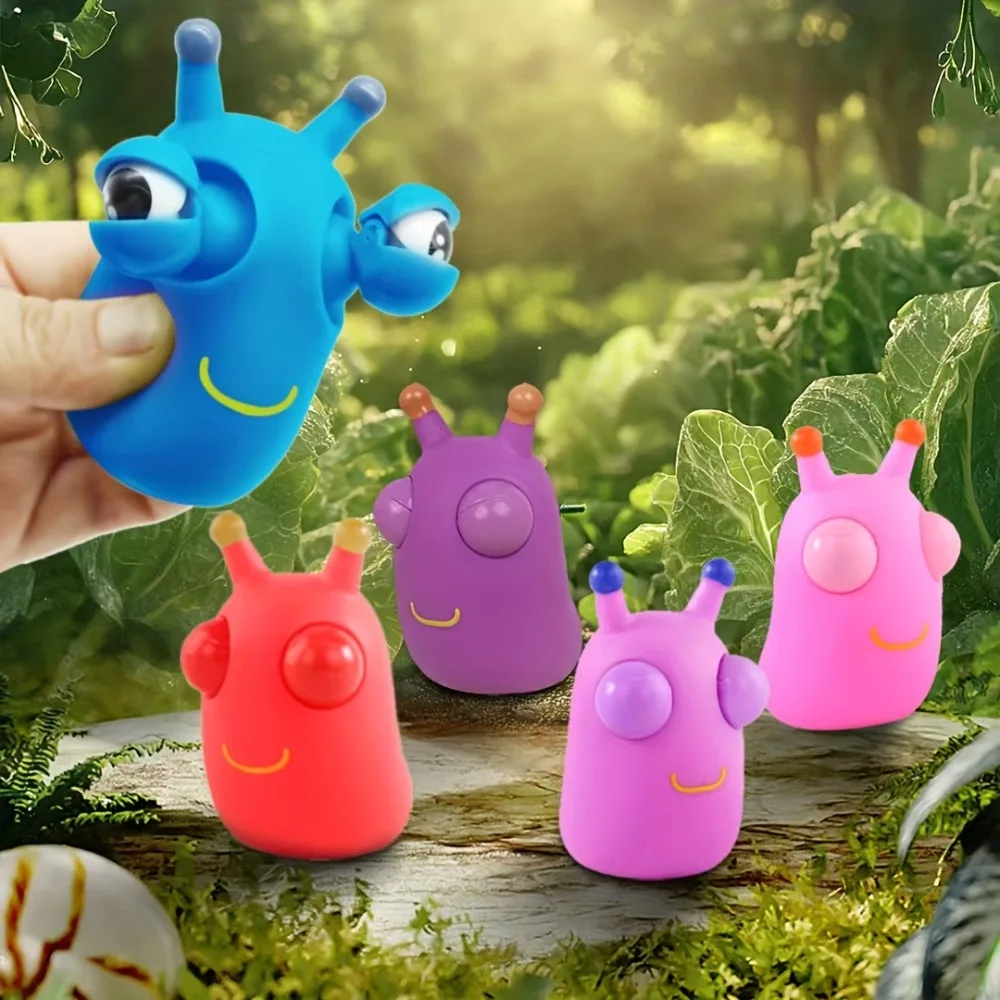 Lustige Insekten lassen ihre Augen auf, wenn es zusammengedrückt haben. Anti-Stress-Entlastungsspielzeug für Kinder und Erwachsene als Geschenk