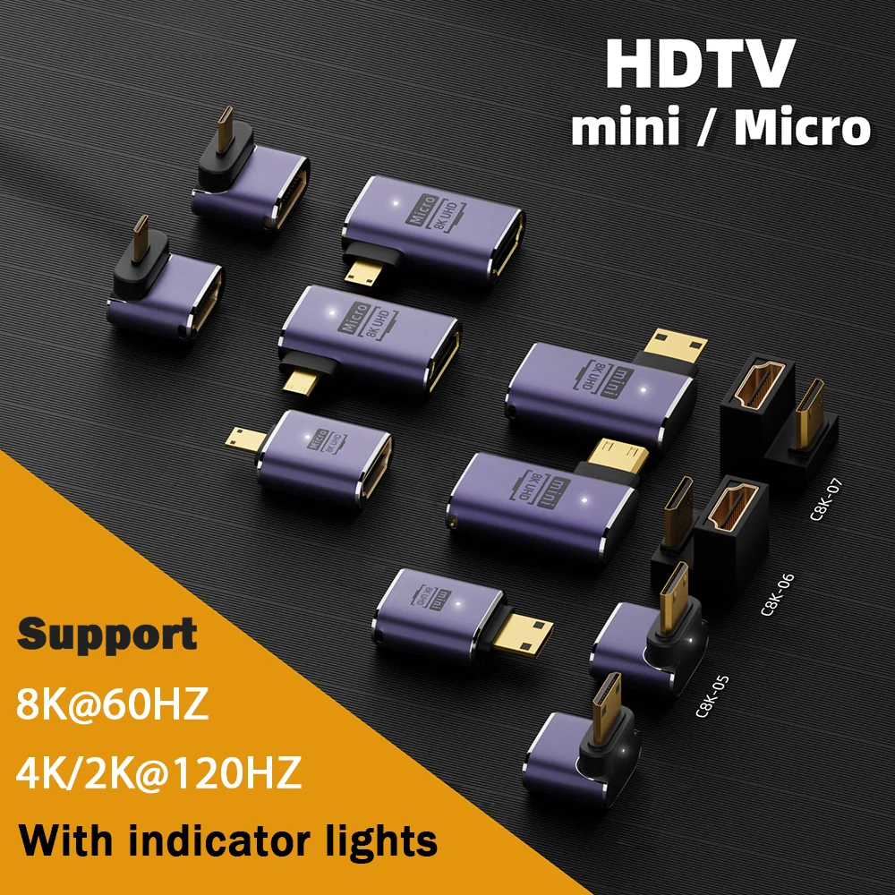 HDMI-совместимый кабельный адаптер 2.1 8K60HZ 4K120HZ HDMI2.0 конвертер 48 Гбит/с для HDTV-проектора PS4 PS5 удлинитель экрана ноутбука