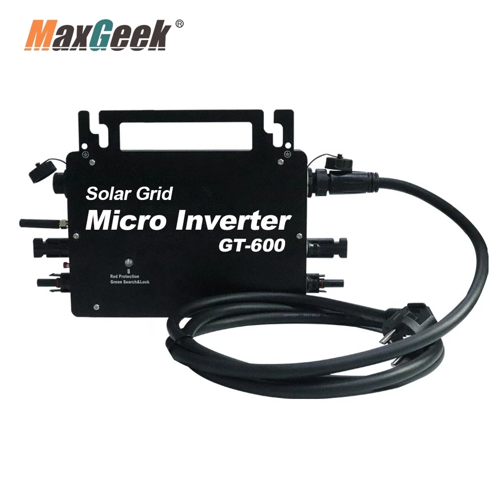 Maxgeek GT-600 GT600W GT800W 110V/220V Solar Grid Micro Inverter Solar Micro Inverter Supports Wifi Cloud Monitoring