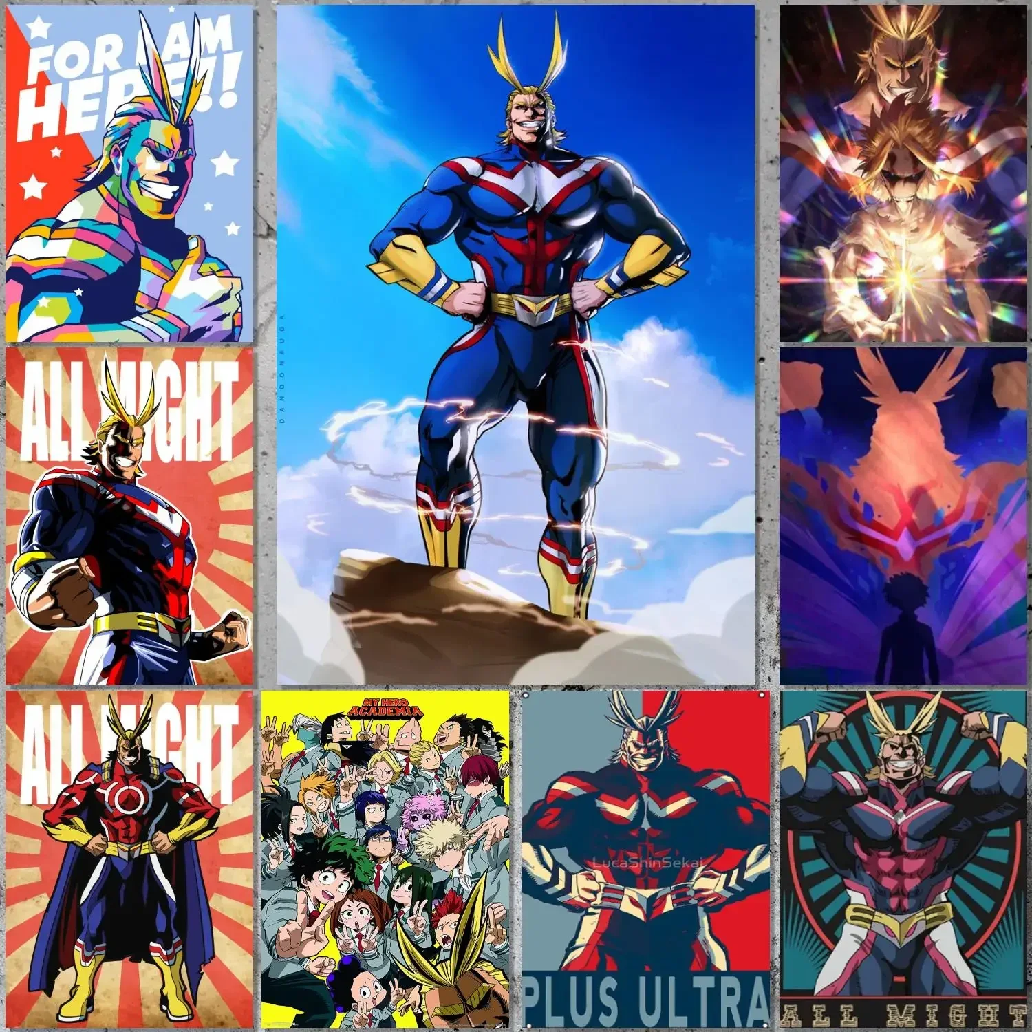 Anime Academia All Might Poster Canvas Art Poster and Wall Art Picture Print Modern Family bedroom Decor Posters