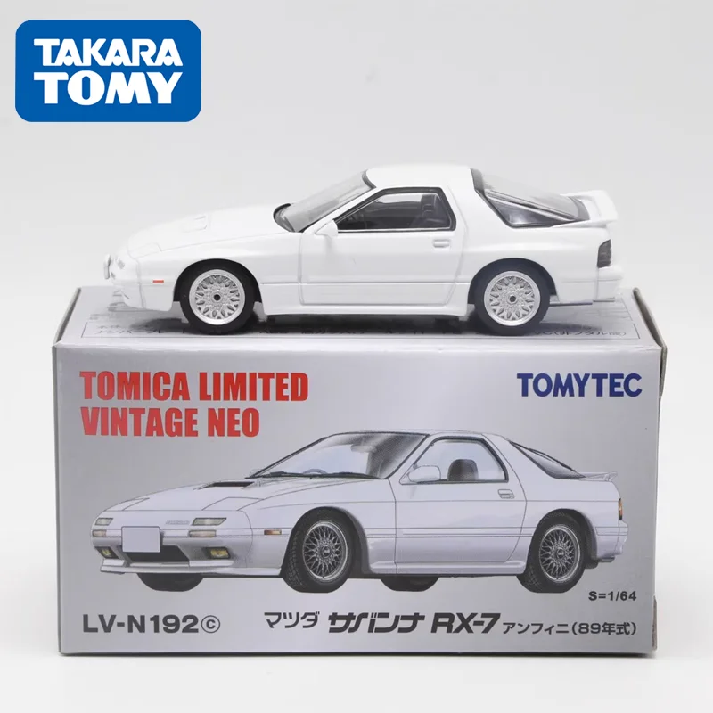 TAKARA TOMY-Motor de juguete de aleación blanca, modelo de Metal fundido a presión, TOMYTEC 1/64 TLV-192c, MAZDA, SAVANNA, RX-7, FC, regalos